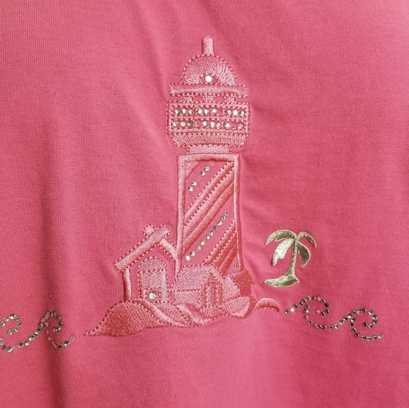 C.S.T. Sport Pink 3x Embroidered Lighthouse Tee - Picture 2 of 6